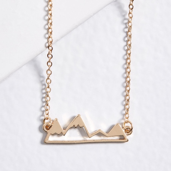 Foxburrow Jewelry - LAST ONE Mountain Range Gold Tone Necklace